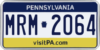 PA license plate MRM2064