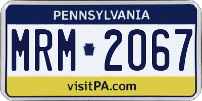 PA license plate MRM2067