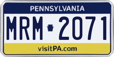 PA license plate MRM2071