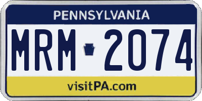 PA license plate MRM2074