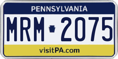 PA license plate MRM2075