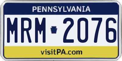 PA license plate MRM2076
