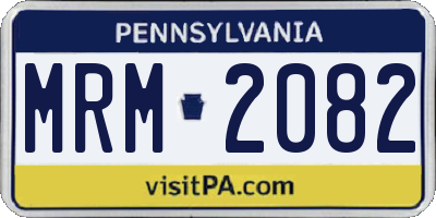 PA license plate MRM2082