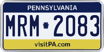 PA license plate MRM2083