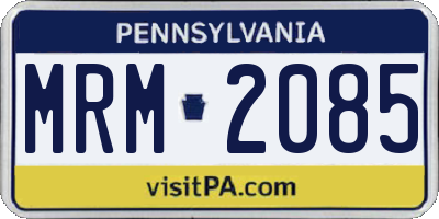 PA license plate MRM2085