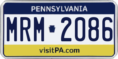 PA license plate MRM2086