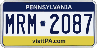 PA license plate MRM2087