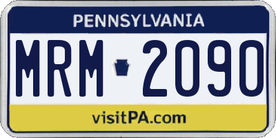 PA license plate MRM2090