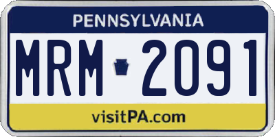 PA license plate MRM2091