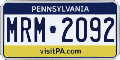 PA license plate MRM2092