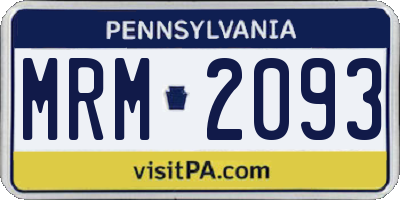 PA license plate MRM2093