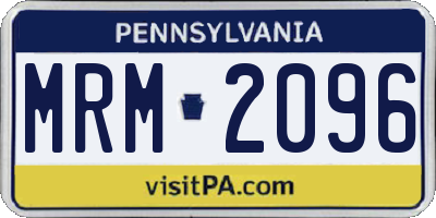 PA license plate MRM2096