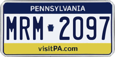 PA license plate MRM2097