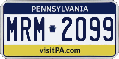 PA license plate MRM2099