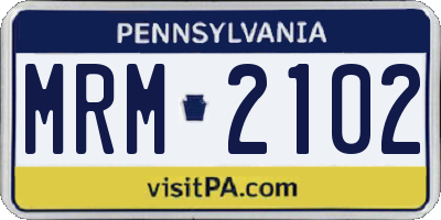 PA license plate MRM2102