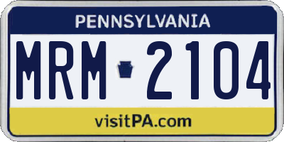 PA license plate MRM2104