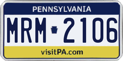 PA license plate MRM2106