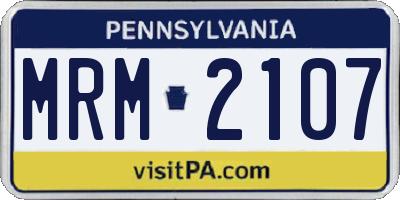PA license plate MRM2107