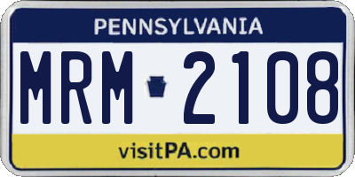 PA license plate MRM2108