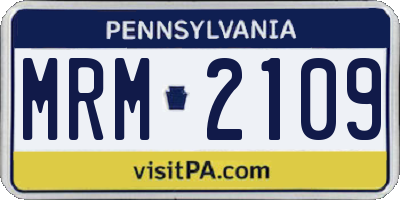 PA license plate MRM2109