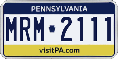 PA license plate MRM2111