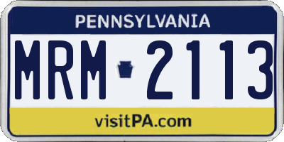 PA license plate MRM2113