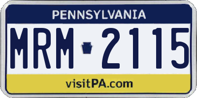PA license plate MRM2115