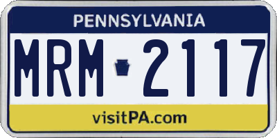 PA license plate MRM2117