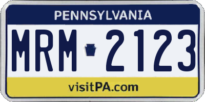 PA license plate MRM2123