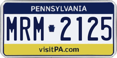 PA license plate MRM2125