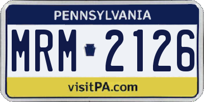 PA license plate MRM2126