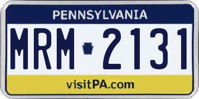 PA license plate MRM2131