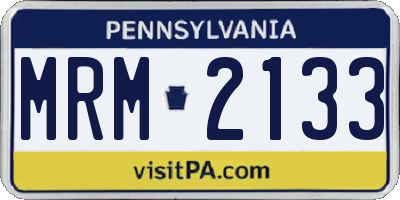 PA license plate MRM2133