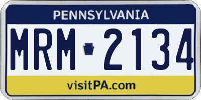 PA license plate MRM2134