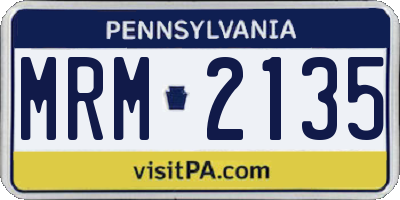 PA license plate MRM2135