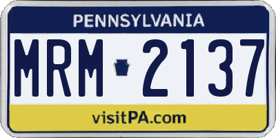 PA license plate MRM2137