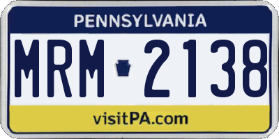 PA license plate MRM2138