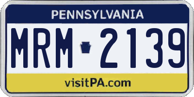 PA license plate MRM2139