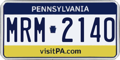 PA license plate MRM2140