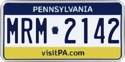 PA license plate MRM2142