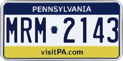 PA license plate MRM2143