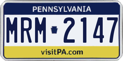 PA license plate MRM2147