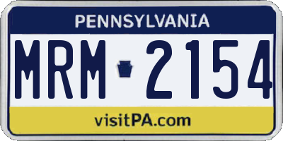 PA license plate MRM2154