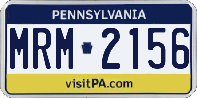 PA license plate MRM2156