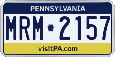 PA license plate MRM2157