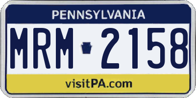 PA license plate MRM2158