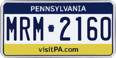 PA license plate MRM2160