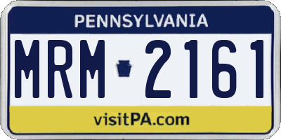 PA license plate MRM2161