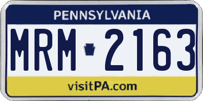 PA license plate MRM2163