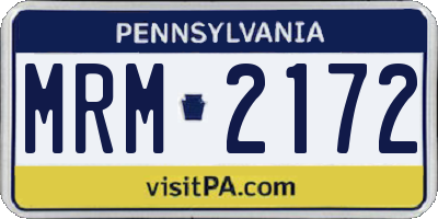 PA license plate MRM2172
